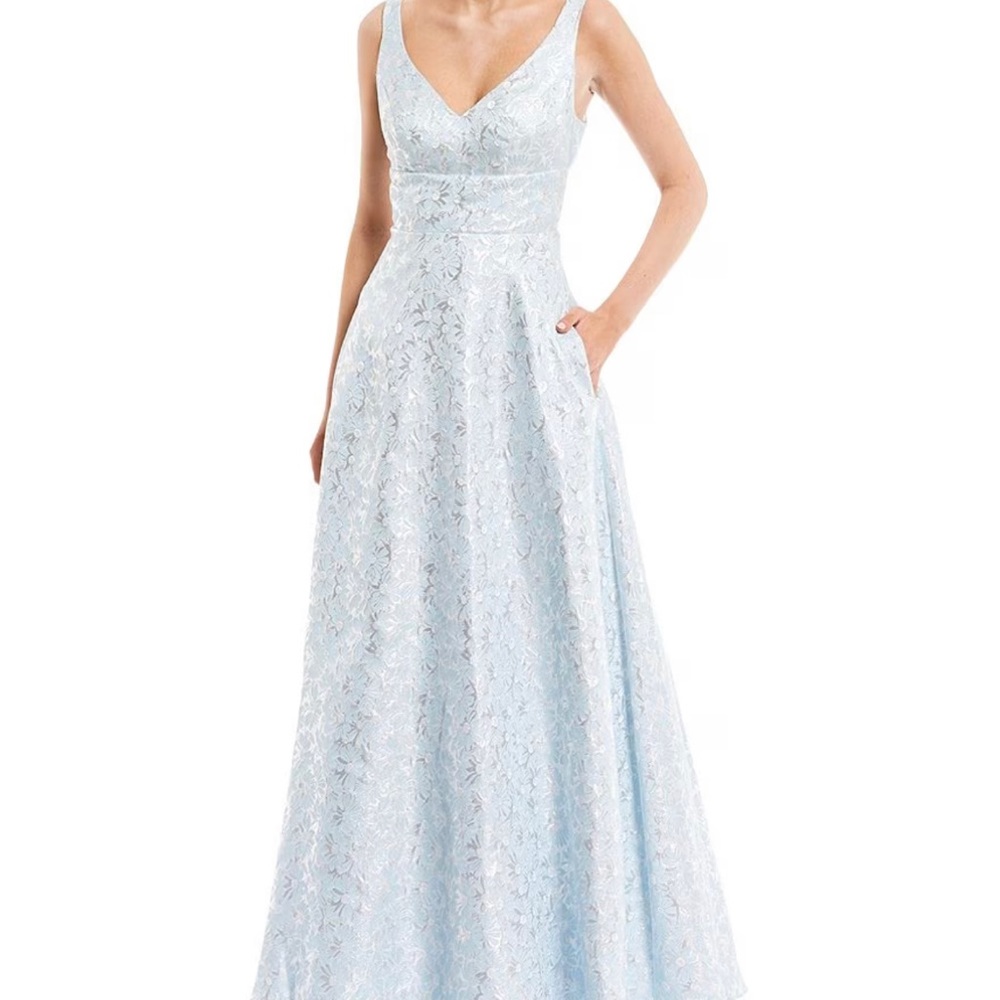 Next/Up Blue and Silver Floral Dress